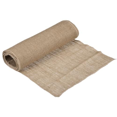 QUARKZMAN 10 Pièces de Rouleau de Tissu en Toile de Jute 30 cm x 300 cm Rouleau de Toile de Jute Naturelle pour Chemins de Table, Protection Contre Mauvaises Herbes, Artisanat de Mariage