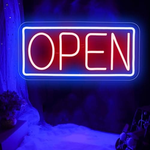 Open Panneau néon LED alimenté par USB avec interrupteur à intensité variable pour bar, club, magasin, restaurant, café, décoration cadeau