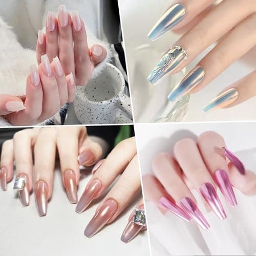 HavaCue 6 Couleurs Poudre Chrome Ongle Avec Feuille D'or Paillette Ongles Nail Art Pour La Décoration Poudre Chrome Nail Poudre Spoudre Effet Chrome Ongle Pour L'art de La Manucure Bricolage Manucure
