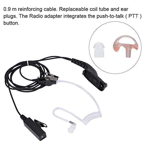 Diyeeni Kit De Surveillance Audio,Oreillettes Clear Acoustic Tube De 0,9 m à 2 Broches Covert PTT avec Micro IntégréPour Motorola Radio Security,Écouteur Écouteur PTT Talkie-Walkie