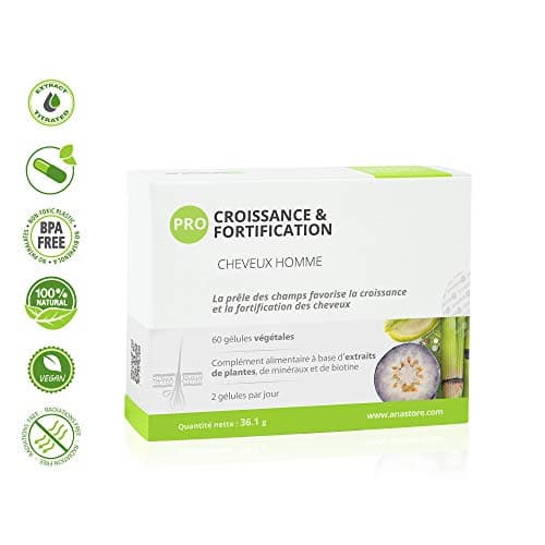 Pro Croissance & Fortification * 499.3 mg / 60 gélules * Sabal palmetto, Myrtille, Thé vert, Prêle des champs, Zinc, Sélénium et Biotine * Cheveux