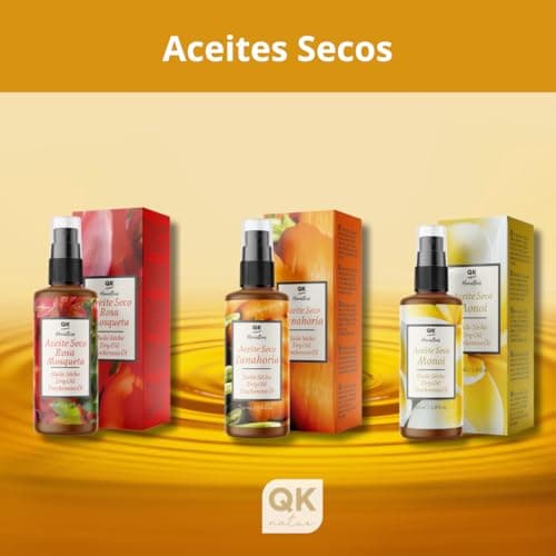 QKnatur - Huile de carotte sèche -100 ml. Absorption rapide. Autobronzant solaire naturel, Hydrate, Rajeunit et donne de la luminosité à la peau - Répare les cheveux