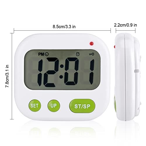 Garosa GLOGLOW Réveil Digital Alarme Horloge Numérique Musique/Vibration LCD numérique Réveil électronique Réveil réglable Volume Sommeil