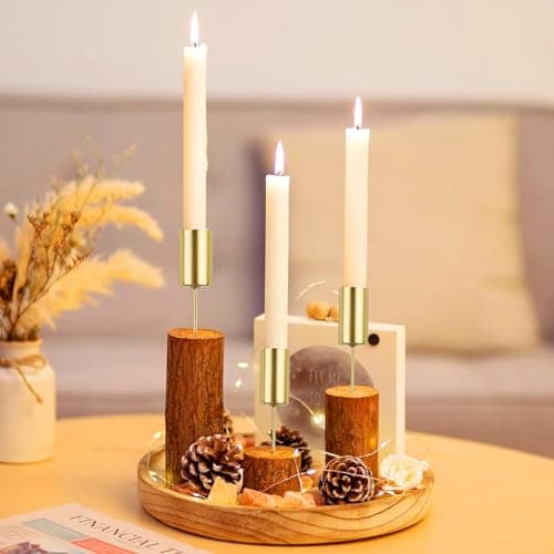 Bougeoirs Noël de l'avent UieaMsio 4 Pièces Doré Bougeoirs en Forme de Couronne de l'Avent Rétro bougeoir pour Couronne de l'avent Support Bougie en Métal pour Decoration Noël