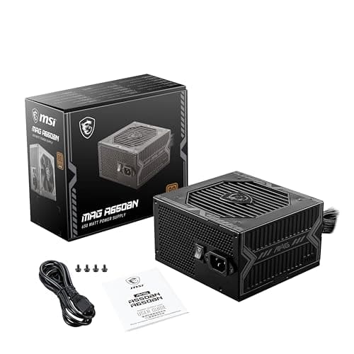 MSI MAG A650BN Bloc d'alimentation, Prise EU - 650W, Certifié 80 Plus Bronze, PSU ATX, Rail Unique 12V, Circuit DC vers DC, Ventilateur 120mm - Garantie 5 Ans