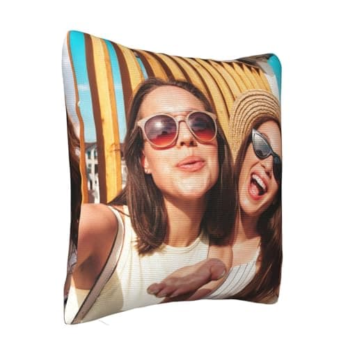 LMQJDZ Personnalisé HousseDe Coussin,Personnalisée Imprimée Recto-Verso Tout Texte Et Image.Cadeau pour Coussin Personnalisée pour Père, Maman, Enfants,Amis ou Amoureux