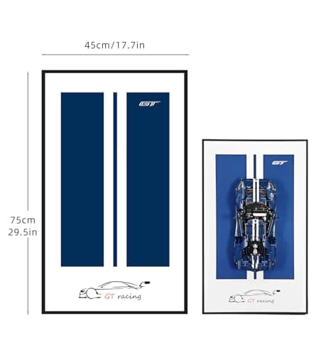 WETCEAOM Cadre pour Lego Technic Ford-GT 42154, Tableau d'affichage mural pour Lego les amateurs, taille : 75x45 cm