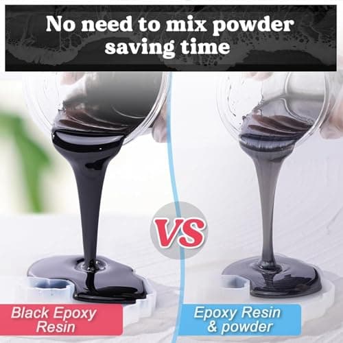 SANAAA Résine époxy Noire 474 ML, résine époxy Haute Brillance sans Bulles, résine époxy de Table pour l'artisanat, Le Moulage, Le Bricolage, l'art en résine, Les moules, Les Bijoux (237 ML x 2)