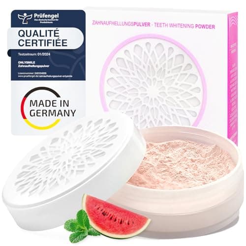 Poudre de blanchiment des dents Onlysmile pour dents blanches | Blanchiment dentaire professionnel | Effet nettoyant visible | Blanchisseur de dents sûr et indolore - Nettoyage cosmétique des dents