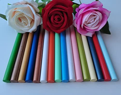 12 bâtons de cire à cacheter pour pistolet à colle pour cachet de cire,PORXFLY Seal Wax Sticks Idéal pour les enveloppes de cartes, les emballages cadeaux, les invitations de mariage (Rose rouge)