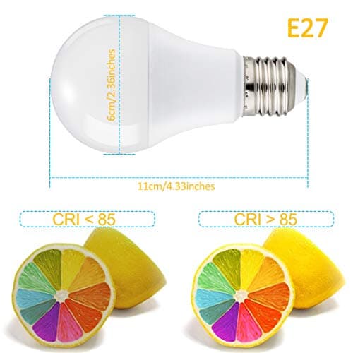 Szzilian Lot de 6 Ampoules LED E27 A60 Equivalent à incandescence 60W, Culot Edison à vis, 6000K Blanc Froid, 820 Lm, 220-240V, Non-Dimmable