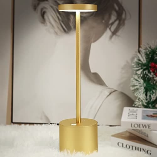 Hapfish Lampes de table sans fil, lampe de bureau LED rechargeable 8000mAh avec télécommande, 3 modes de couleur, lumières modernes à piles pour chambre, bureau, salle à manger