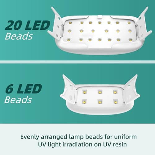 ISTOYO 48W Lumière UV pour Résine Double Longueur d’onde et Mini Lampe UV Portable, Kits de Résine Pour Résine UV, Moules en Résine, Fabrication de Bijoux