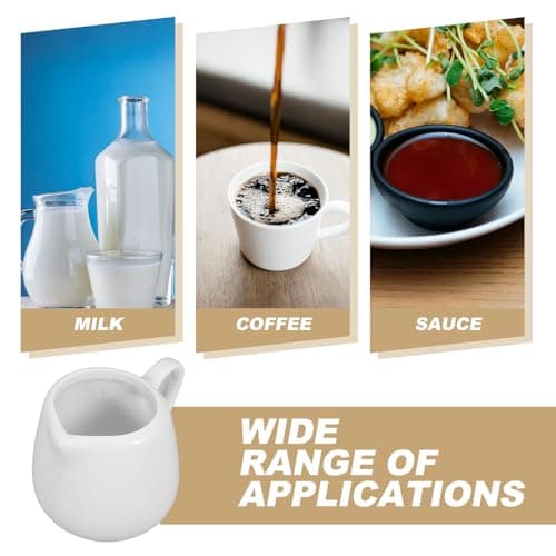 4 Pièces Cuillère à Sauce Pichet Fumant Plats à La Sauce Soja Porte-carton De Lait Avec Poignée À Sirop Mini Pot à Lait Gobelet En Mousse Blanche Miniature Les Amoureux Céramique