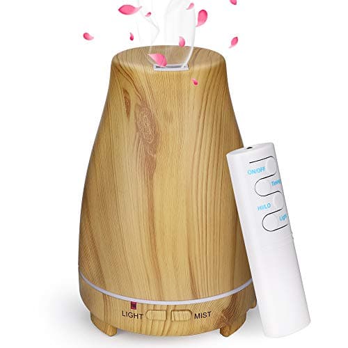 Diffuseur d'Huile Essentielle 150ml, GeeRic Humidificateur d'air Ultrasonique Brume Arôme Parfum Electrique avec Télécommande 7 Couleurs Changeantes Arrêt Automatique pour Chambre/Salon/Spa/Yoga