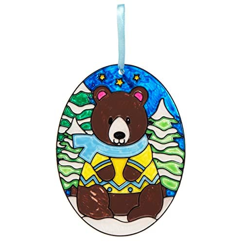 Baker Ross FC289 Attrape Soleil Enfant motif Hiver et Foret - Lot de 6, Décoration Loisirs Créatifs Enfants, Loisirs Créatifs Vitrail, Activites Manuelles pour Enfants