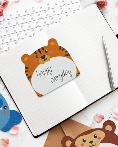 KGDUYC 12pcs Mignon Ensemble de Sticky Notes Autocollantes, Feuille Autocollante Design pour Animaux, Drôles Kawaii Sticky Notes Fantaisie Stationnaires pour L'école, le Bureau