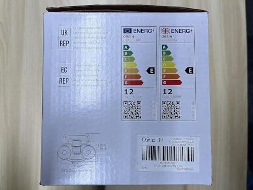 OREiN Projecteur LED Exterieur Detecteur de Mouvement, Eclairage Exterieur de Sécurité 450°, 12W=150W 1600LM Lampe Extérieur à Double Tête, Spot LED Extérieur IP65 Étanche pour Patio Cour Garage