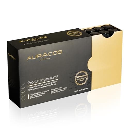 Pro Collagenium Anti-Âge 14 Fioles de 25 ml | Collagène Marin Super Concentré à 10.000mg | Peau lisse & Tonique, Signes de l’âge retardés | Auracos