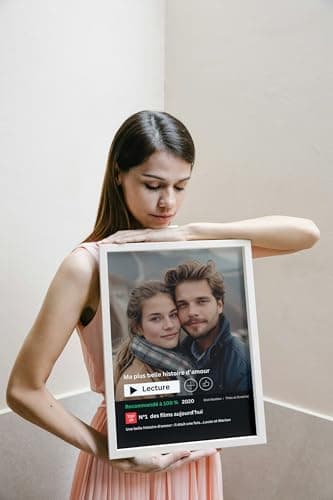 Affiche netflix format A4 ou A3 sans cadre personnalisable personnalisée couple amoureux famille papa maman soeur frere mamie papi carte cadeau original unique anniversaire mariage noel sain valentin