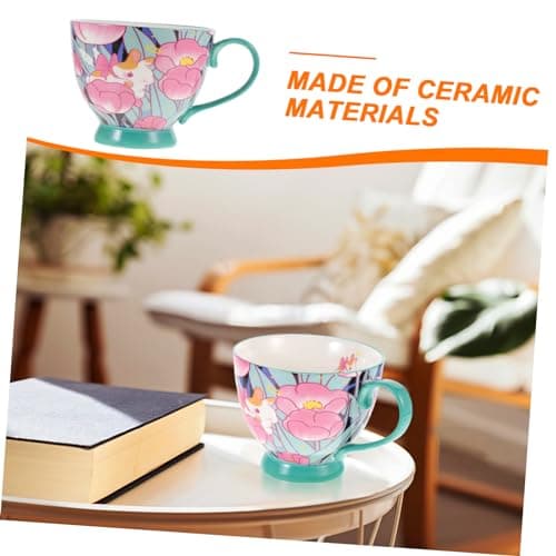 CIYODO Tasse à fleur lapin mug ceramique tasses à amusement mugs tasse à au lait tasse kawaii au lait mugs tasses mignonnes tasse mignonne tasse d'eau céramique