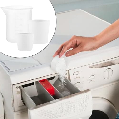 3 Pièces Tasses à Mesurer Silicone Set, 30/50/100ml Antiadhésives Mesurer Gradué pour le Savon Liquide, le Détergent Liquide, Tasses à Mélanger pour Bricolage, Travaux Manuels