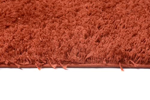 TAPISO Essence Tapis Shaggy Poils Longs Moderne Rouge Brique Uni Salon Chambre Adulte Enfant Descente de Lit Moelleux Super Soft Epais Oeko-TEX 240 x 330 cm