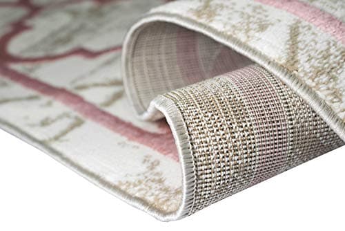 Teppich-Traum Tapis Designer Tapis Moderne Motif marocain en Beige Rose Größe 80x150 cm