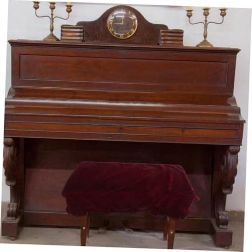 JEWEDECO Housse De Tabouret En Velours Doré Housse Pour Banc De Piano Housses De Banc Protecteur De Banc Couverture De Tabouret Couverture De Banc à La Maison Banquette Rouge