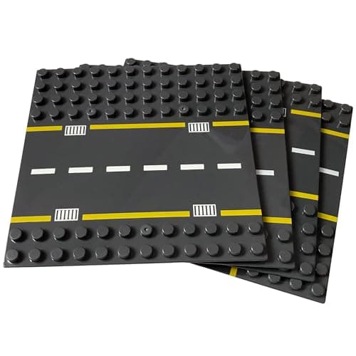 Apostrophe Games Plaques de Base de Grands Blocs de Construction compatibles avec Toutes Les Grandes Marques (Paquet de 4 Routes)