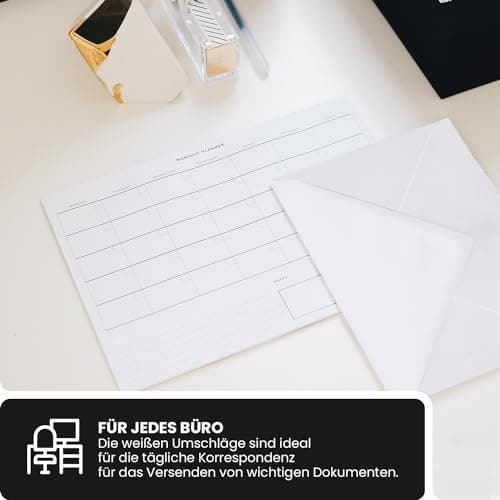 Netuno 100 enveloppes blanches C6 114 x 162 mm 100g rabat pointu enveloppes élégantes enveloppes commerciales pour lettres d'affaires baptême première communion mariage invitations anniversaires