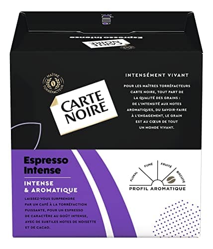 CARTE NOIRE - Espresso Intense - 96 Capsules de Café Compatibles avec Machines Nescafé Dolce Gusto - Notes Aromatiques de Noisette et Cacao - Pour un Espresso Intense - 6 Paquets de 16 Capsules