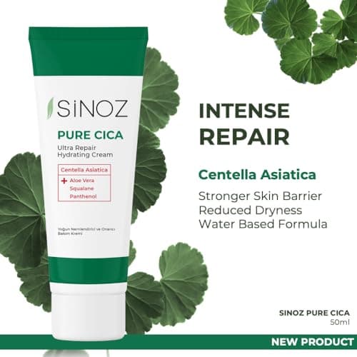 Sinoz Pure Cica Crème Ultra Réparatrice,Anti-rougeurs et rougeurs, réparation de la peau, renforcement de la barrière cutanée, ultra hydratation50 ML