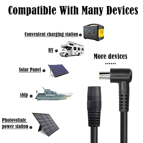 GINTOOYUN Lot de 2 cordons d'alimentation DC7909 14 AWG CC 7,9 mm x 0,9 mm à angle droit mâle à 90 degrés mâle vers CC 7,9 mm x 0,9 mm femelle pour panneau solaire, station de charge portable, etc