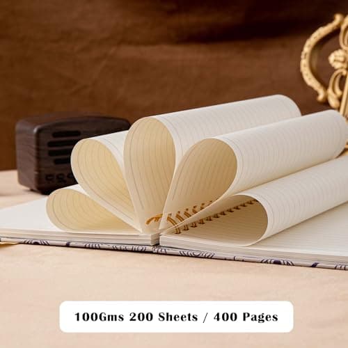 Cahier à spirale - Cahier ligné format collège 237 x 178 mm - Cahier à spirale règle collège - Journal de bureau - Cahier au format B5 pour travail et études - Papier épais de 100 g/m2 - 200 pages