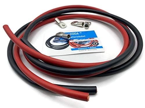 Exoda câble de batterie 70mm2 ensemble 2m rouge noir 4x cosse pour connexions fiables flexible adapté à diverses applications en électrotechnique et plus