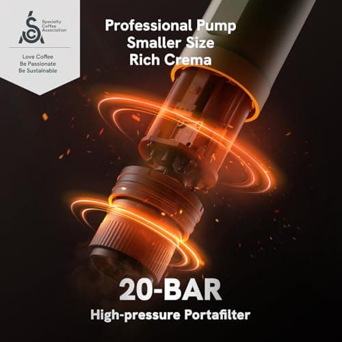 Outin Nano Machine à expresso électrique portable, cafetière de voyage pour camping, cafetière auto-chauffante pour voiture avec USB-C, avec café moulu et capsule NS