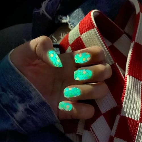 UEAVOID Visage et Corps Fluorescentes, Sequin Glitter Gel, 12 Couleurs Lumineuses, Maquillage, Colle à Paillettes Festival, Chunky Glitter Gel Corps Cheveux, Halloween et Carnaval (6 Couleurs)