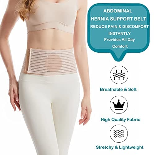 Hernie ombilicale | hernie abdominale pour hommes et femmes | attache de hernie ombilicale avec 2 coussins de compression de hernie | sangles de soutien ventrales, suprastriques et postopératoires