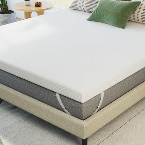 Novilla Surmatelas 90x200, 5CM, Surmatelas en Mousse en Matériau Bambou, Certifié Sûr et Fiable par CertiPUR-US et Oeko-TEX, Absorbant et Respirant, Tissu Doux pour La Peau, Lavable