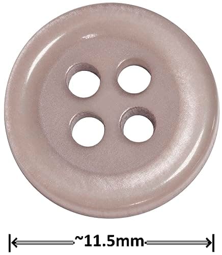 AERZETIX - C67938 - Lot de 25 Boutons à coudre ronds Ø11.5x2 mm à 4 trous 18L L18 avec bord - couleur cappuccino - en plastique - ouverture 1.8 mm - fashion mercerie couture vêtements décoration