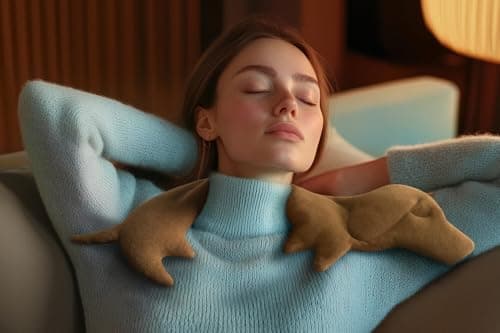 LESCHI Coussin chauffant micro ondes (52x20cm) en coton 100% bio, Chien rose, Bouillotte graines de blé 100% bio, Bouillotte micro-ondes idéale pour réchauffer cervicale, épaules, cou, nuque