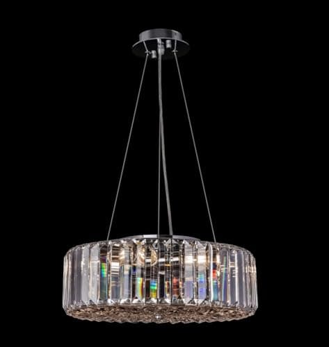 MAYTONI DECORATIVE LIGHTING Lustre à suspension en cristal grand moderne rond style contemporain, en métal couleur chrome excl 6 x 60W E27 230V