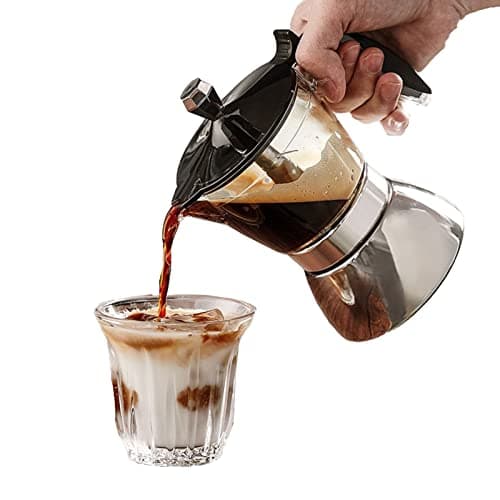 Cafetière Moka de 6 tasses, cafetière en acier inoxydable pour cuisinière, cafetière italienne, convient pour le bureau à domicile