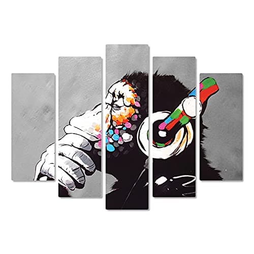 Giallobus - 5 Panneau Multiple Art Board - Banksy - DJ Singe - Bois MDF - 140x100