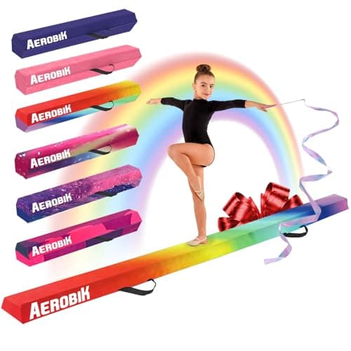 Original Cup Aerobik® Poutre de Gymnastique Pliable Rainbow pour Enfants et Adultes | Transportable avec Sac de Transport | Rigide, Légère, Antidérapante | 3 Couches Revêtement Soft Touch