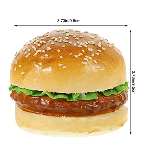 Amosfun Burger en Simulation Réaliste pour Photographie de Nourriture - Accessoire de Cuisine pour Enfants, Jouet Éducatif en Bois pour Dinette, Idéal à Partir de 2 Ans
