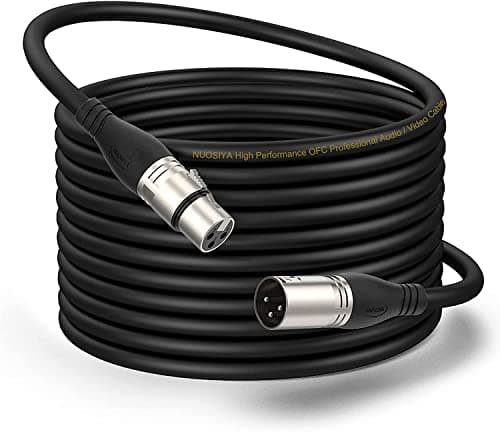 NUOSIYA Cable XLR 20m 1 paquet Cable XLR Male Femell, Compatible avec Microphone Enceinte Caméra Table de Mixage Amplificateur Audio Studio Enregistrement