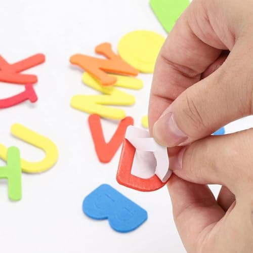 Lot de 260 Lettres Autocollantes en Caoutchouc Mousse,Gommettes Autocollantes,Lettres autocollantes,D’Alphabet Format Grand,Alphabet Lettre De Enfant,Autocollante Colorés Décoratifs