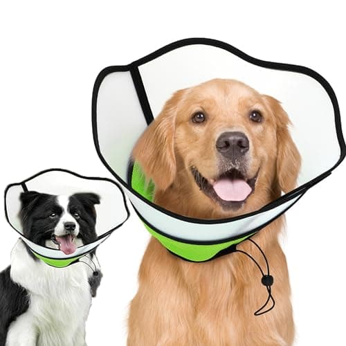 YUEMING Collerette pour Chien, Anti-Morsure Protection Cône Collerettes pour Chien Chat de Chiot, Protecteur de Cône de Cou Réglable pour Chiens Récupération après Chirurgie et Blessures(XL)